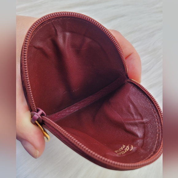 Cartier Bordeaux Leather Round Coin Purse - Picture 9 of 15